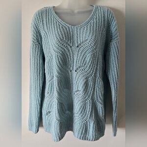 St Johns Bay Long Sleeve Sweater Light Blue Sz Large Euc